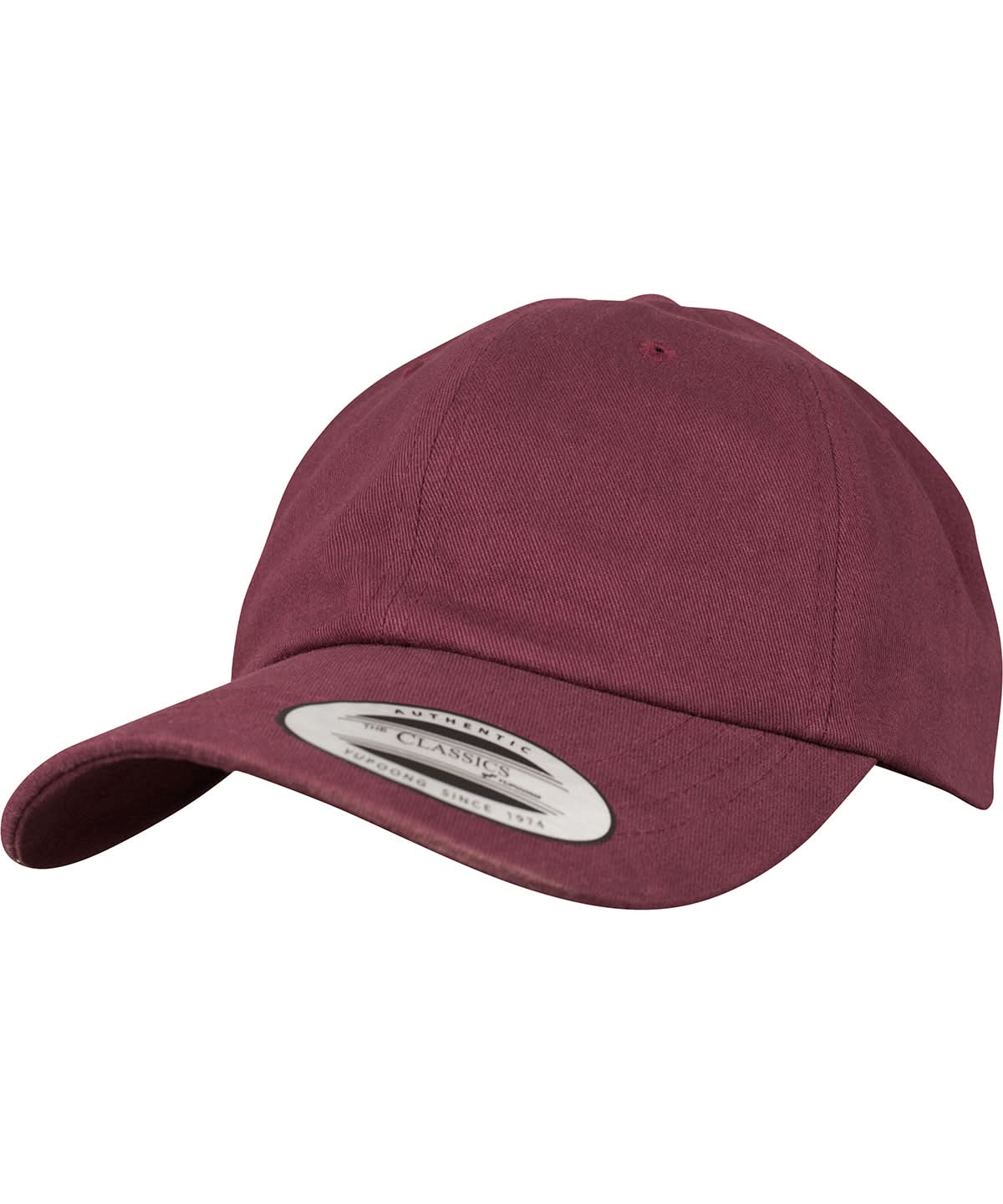 Peached Cotton Twill Dad Cap 6245Pt - YP098 - Maroon One size - Customisable Caps