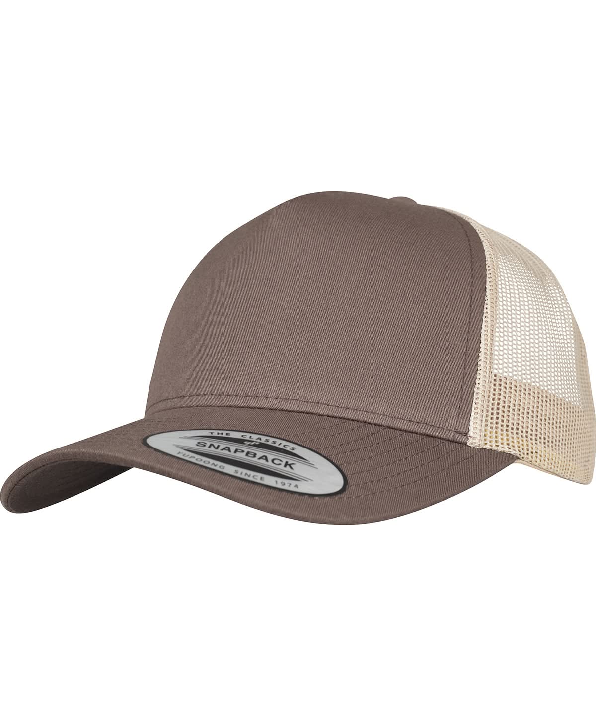 Flexfit By Yupoong 5 Panel Retro Trucker 2 Tone Cap 6506T YP125 - Brown Khaki One size - Customisable Caps