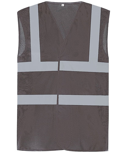 Yoko Top Cool Open Mesh 2 Band And Braces Waistcoat Hvw120 YK006 - Grey - Customisable Hi-Vis Vest