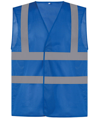 Yoko Top Cool Open Mesh 2 Band And Braces Waistcoat Hvw120 YK006 - Royal Blue - Customisable Hi-Vis Vest
