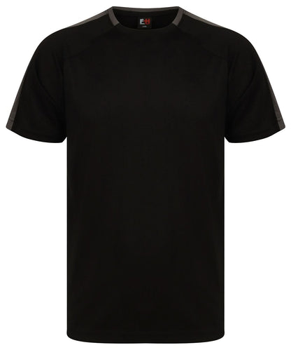 Finden &amp; Hales Finden Hales Unisex team t shirt LV290 - Black Gunmetal Grey - Customisable T-Shirt