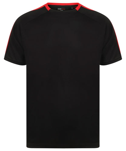 Finden &amp; Hales Finden Hales Unisex team t shirt LV290 - Black Red - Customisable T-Shirt
