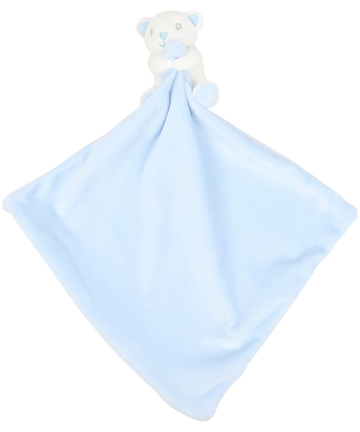 Baby animal comforter with rattle - MM700 - Blue Bear One size - Customisable Blanket