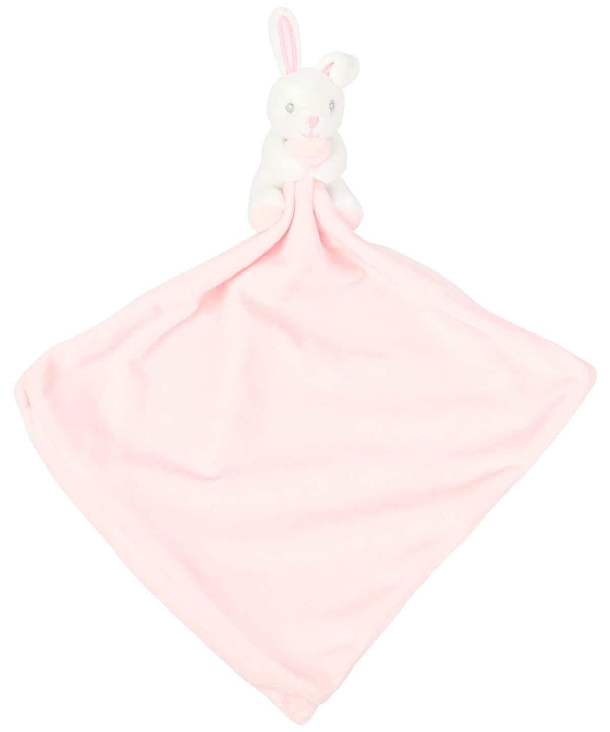 Baby animal comforter with rattle - MM700 - Pink Rabbit One size - Customisable Blanket