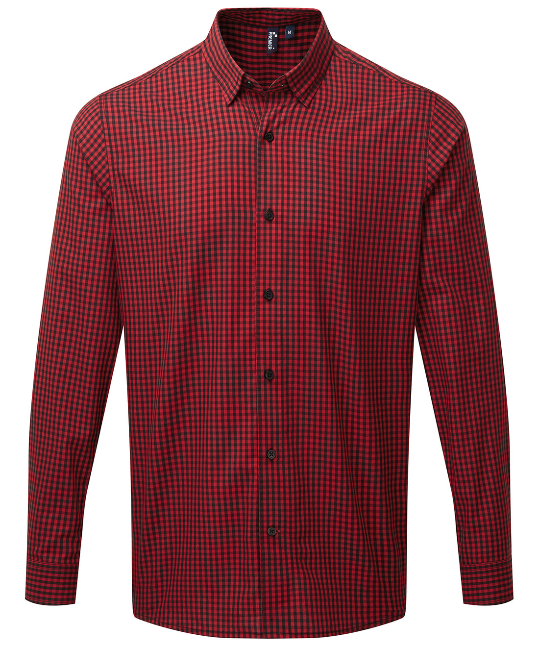 Maxton check long sleeve shirt - PR252 - Black Red - Customisable Shirts