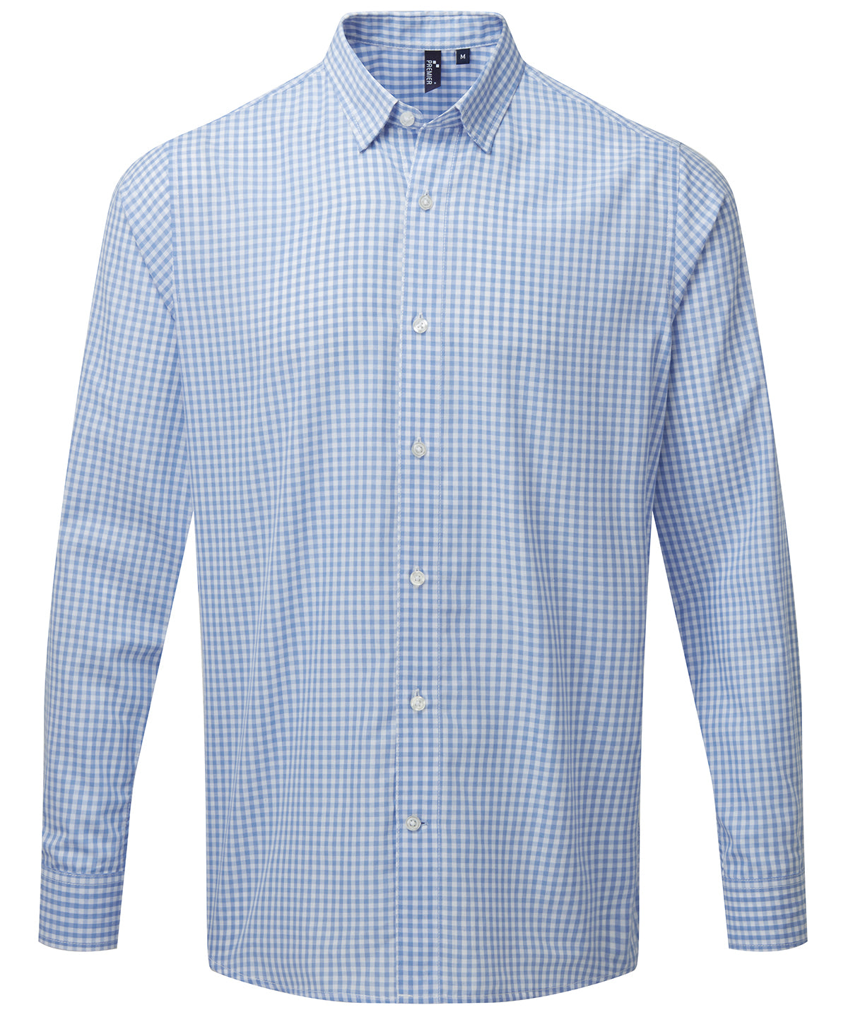 Maxton check long sleeve shirt - PR252 - Light Blue White - Customisable Shirts