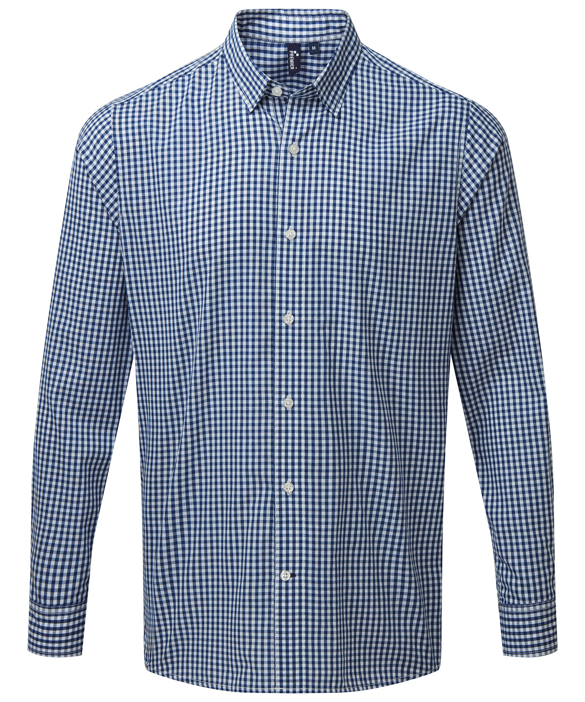 Maxton check long sleeve shirt - PR252 - Navy White - Customisable Shirts