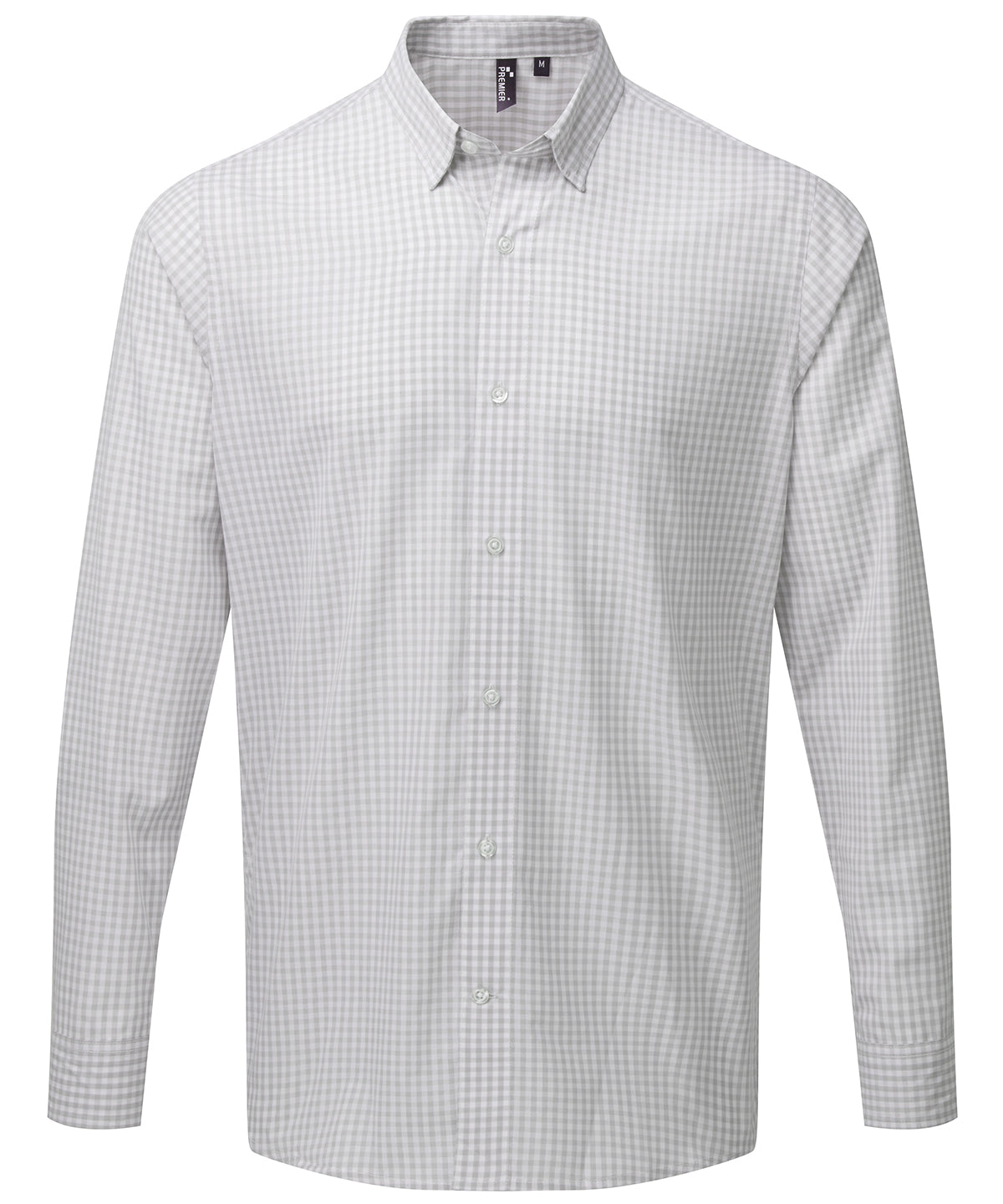 Maxton check long sleeve shirt - PR252 - Silver White - Customisable Shirts