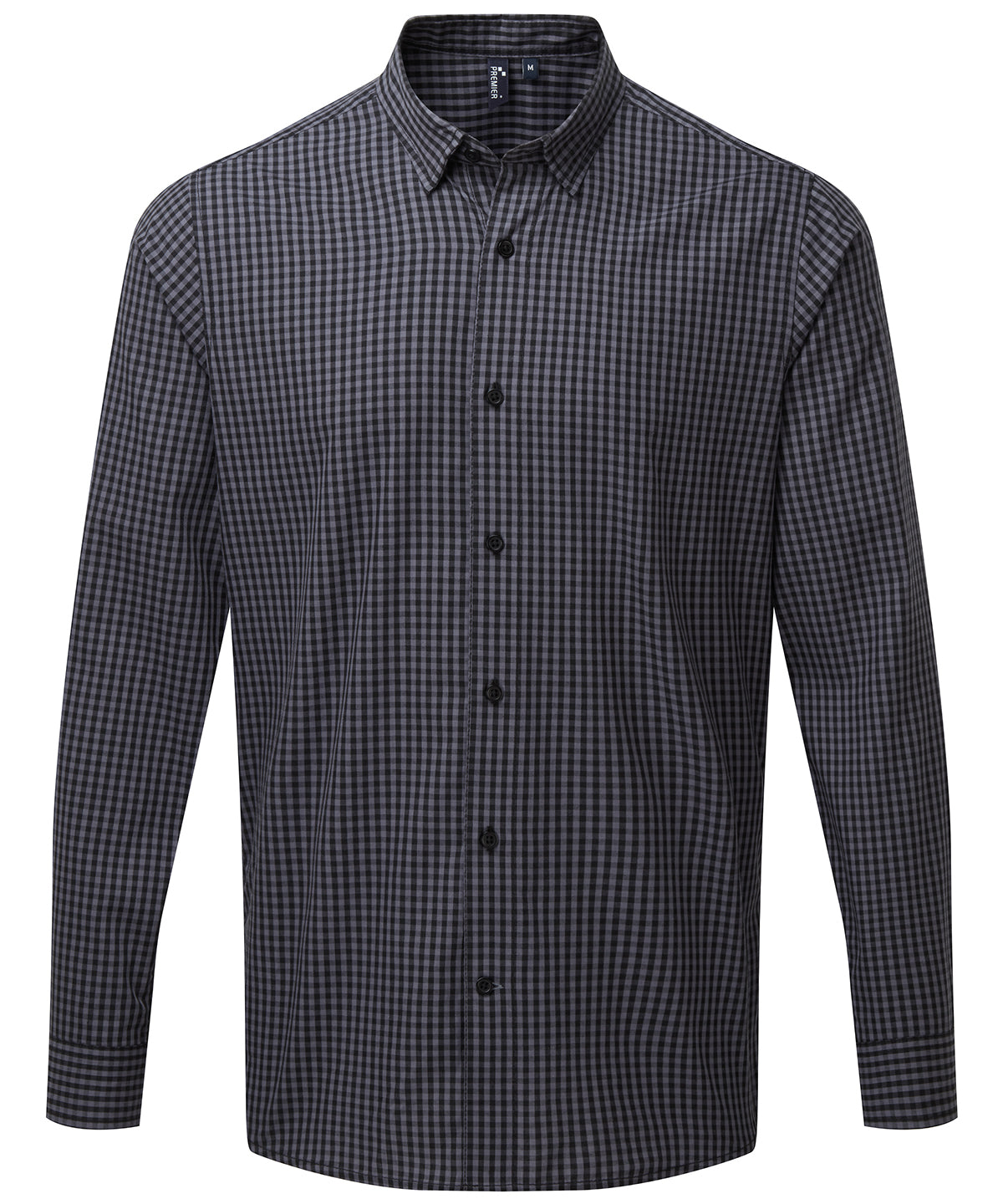 Maxton check long sleeve shirt - PR252 - Steel Black - Customisable Shirts