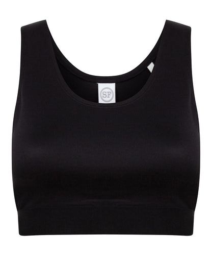 SF Kids fashion crop top SM236 - Black Black - Customisable Kids Vest