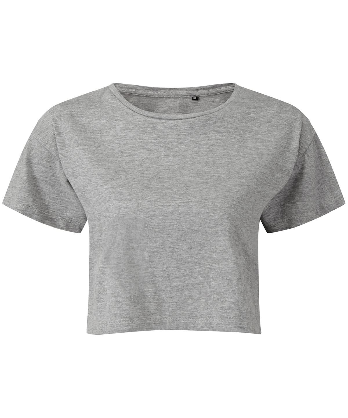 TriDri Tridri WomenS Crop Top TR019 - Heather Grey - Customisable T-Shirt