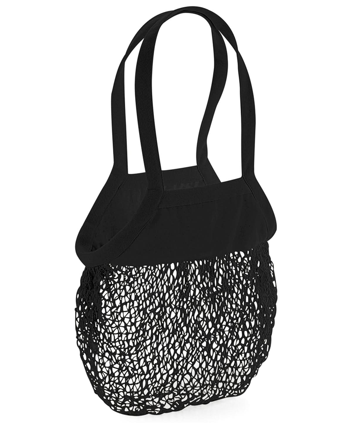 Westford Mill Organic Cotton Mesh Grocery Bag WM150 - Black One size - Customisable Bags