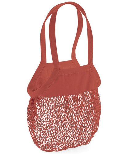 Westford Mill Organic Cotton Mesh Grocery Bag WM150 - Orange Rust One size - Customisable Bags