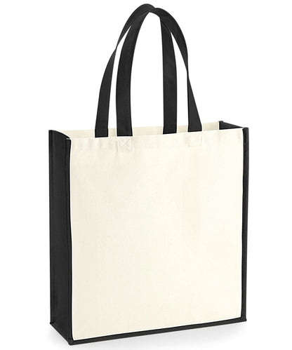 Westford Mill Gallery Canvas Tote WM600 - Natural Black One size - Customisable Bags