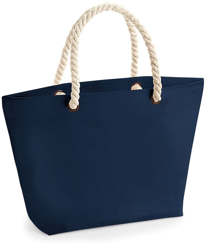 Westford Mill Nautical Beach Bag WM680 - French Navy One Size - Customisable Bags