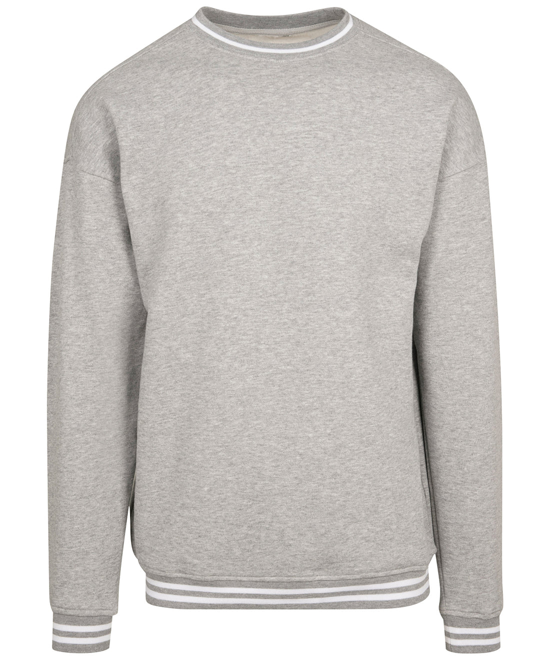 College sweat crew - BY104 - Heather Grey White - Customisable Sweatshirts