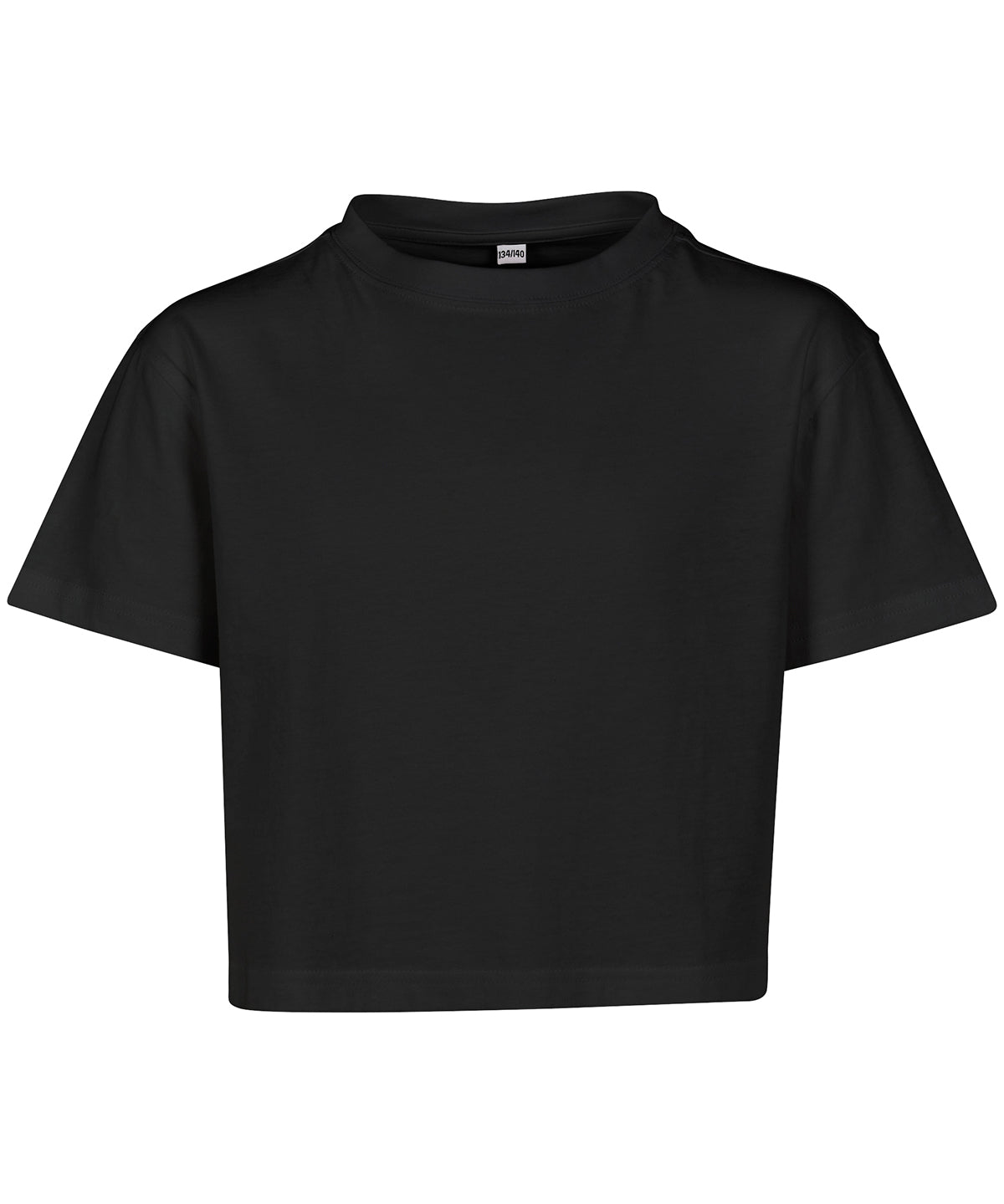 Girls cropped Jersey tee - BY114 - Black - Customisable T-Shirts