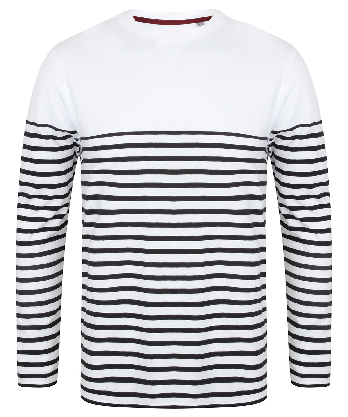 Long sleeve Breton striped T - FR134 - White Navy - Customisable T-Shirts