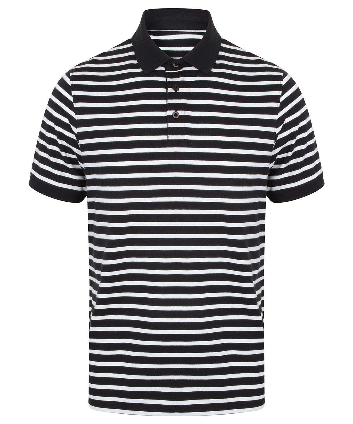 Striped Jersey polo shirt - FR230 - Navy White - Customisable Polos