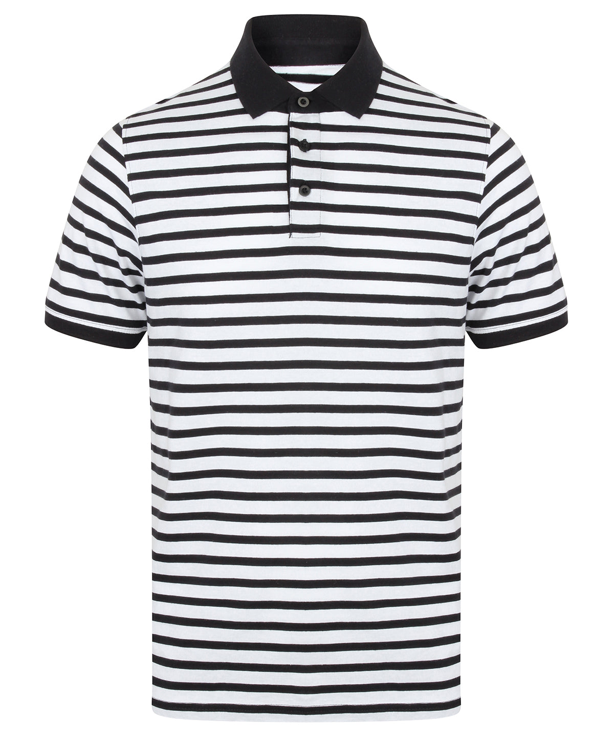 Striped Jersey polo shirt - FR230 - White Navy - Customisable Polos