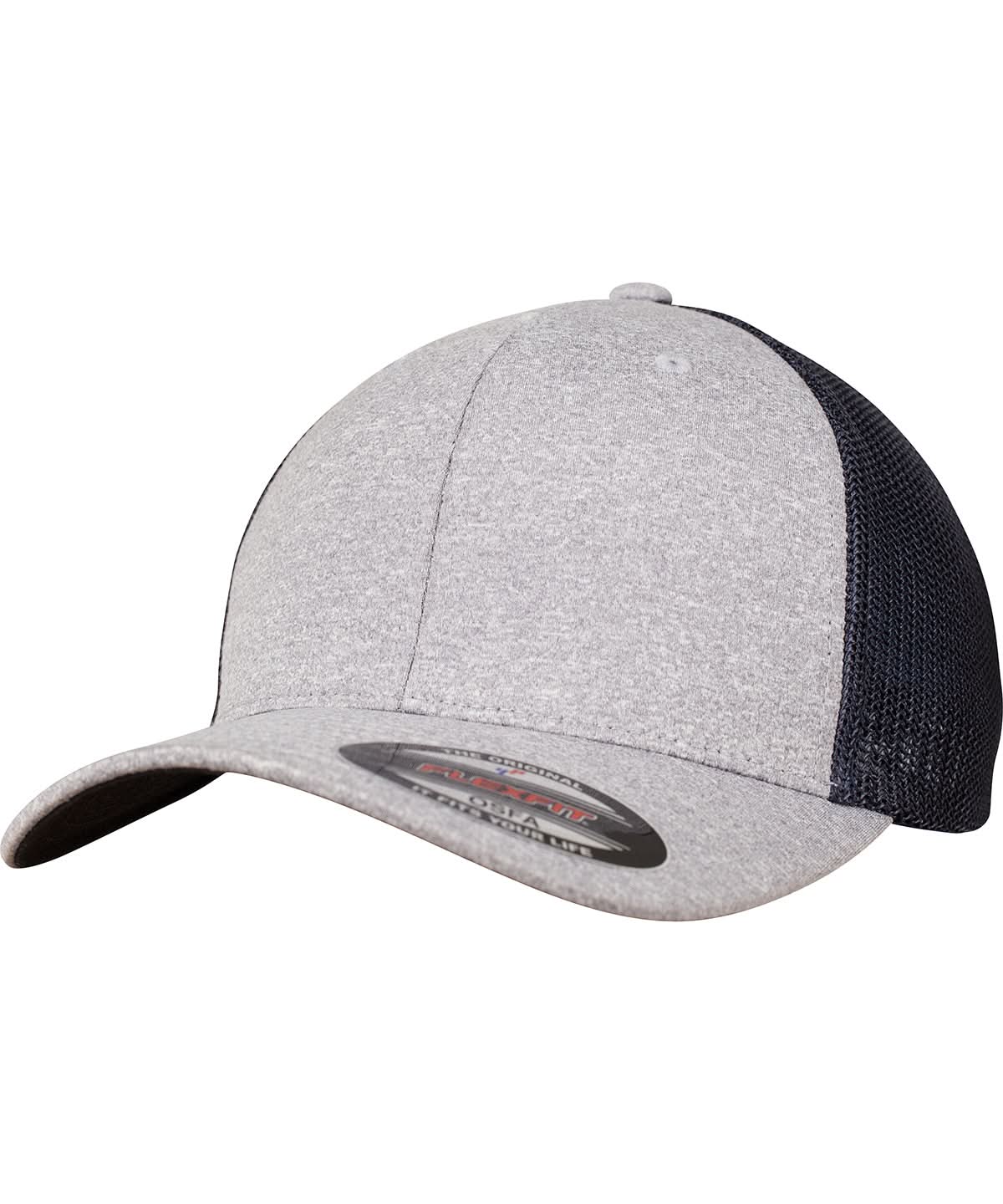 Flexfit By Yupoong Flexfit Melange Mesh YP043 - Heather Navy One size - Customisable Caps
