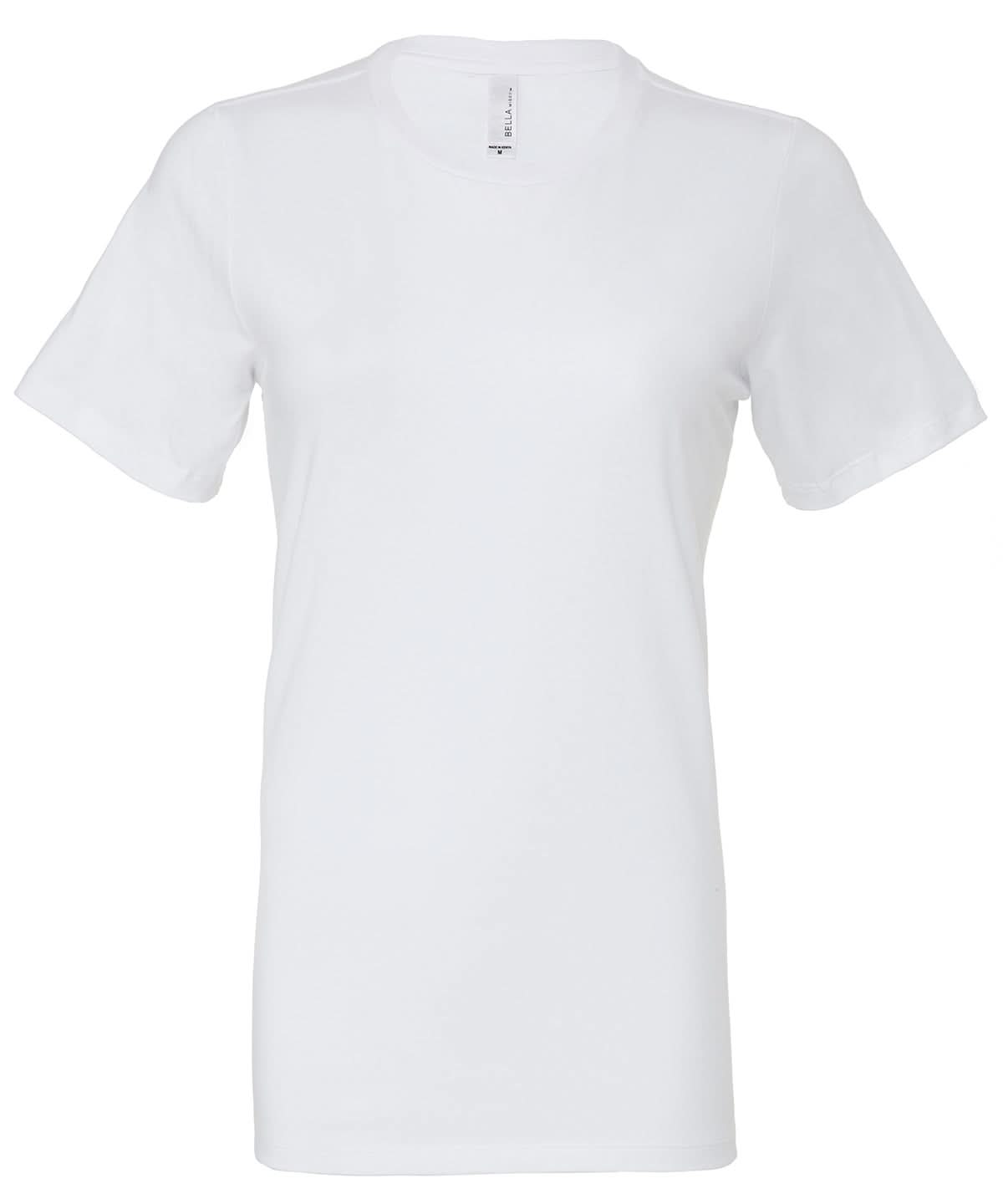Bella Canvas Womens relaxed Jersey short sleeve tee White BE046 - White - Customisable T-Shirt