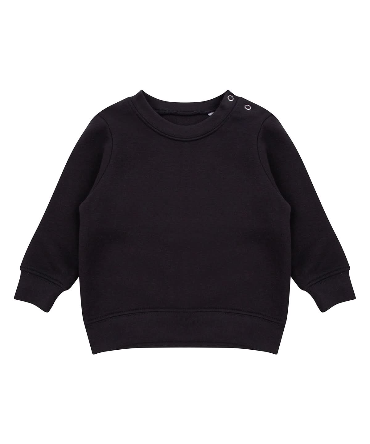 Larkwood Crew Neck Sweatshirt With Shoulder Poppers LW06T - Black - Customisable Sweatshirts