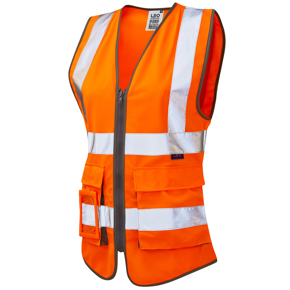 EcoViz Womens Superior Waistcoat Orange Lynmouth - WL11