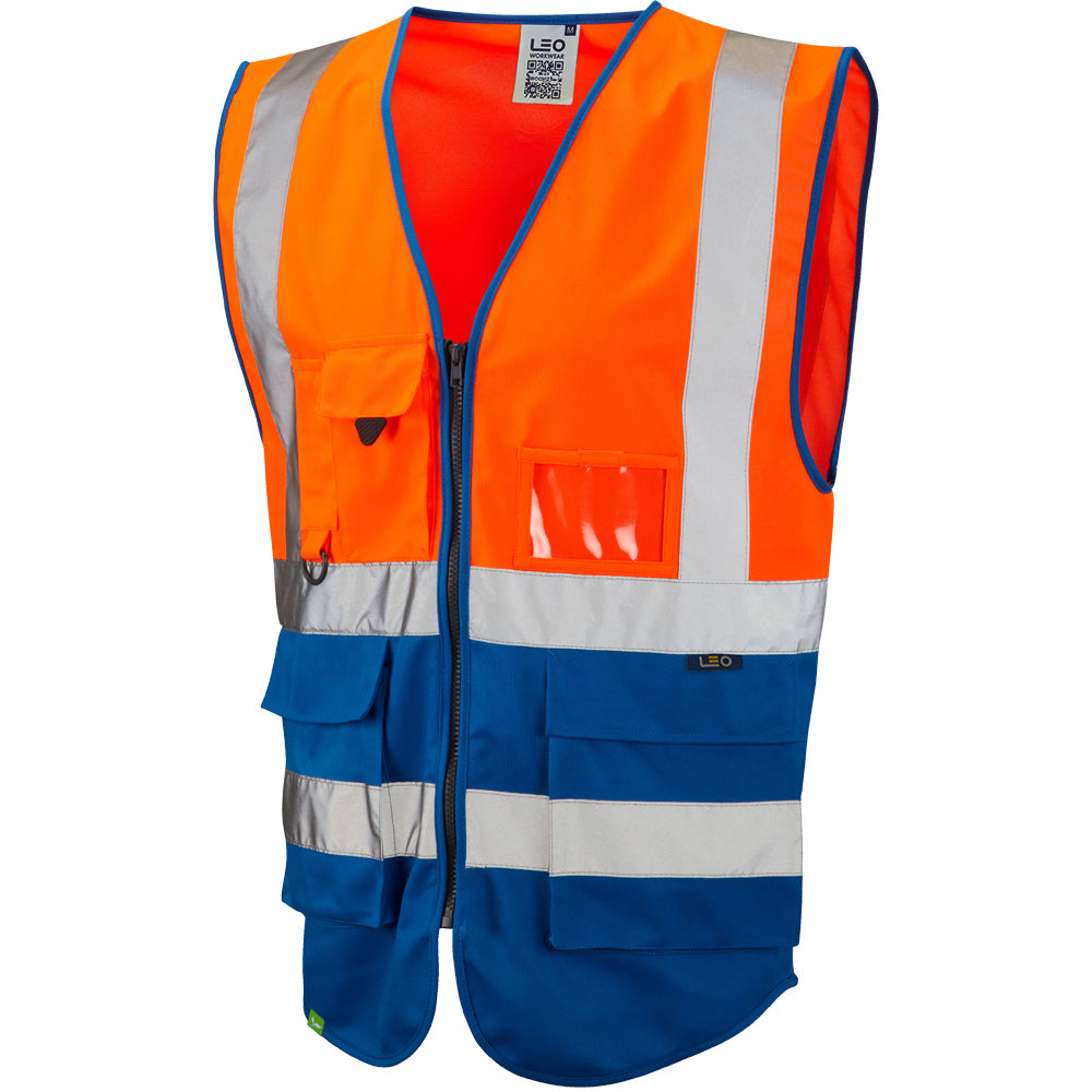EcoViz Superior Orange/ Royal Waistcoat Lynton - W11