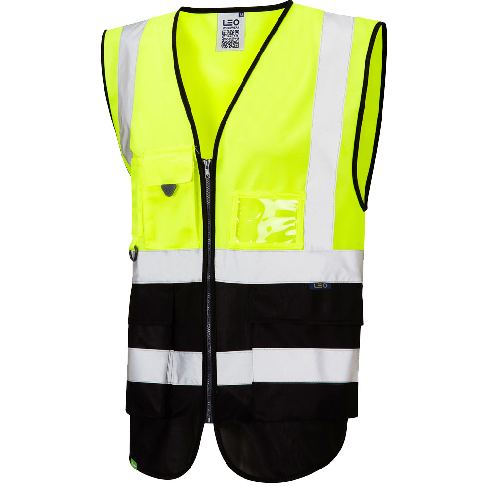 EcoViz Superior Yellow/ Black Lynton Waistcoat - W11