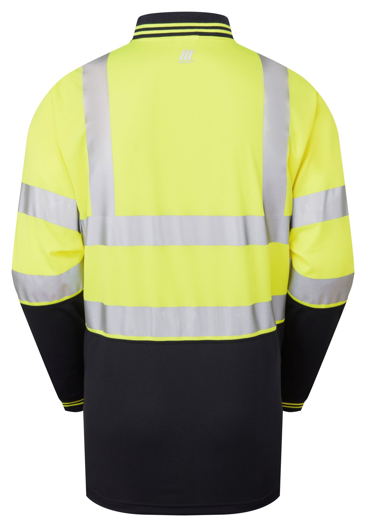 Two Tone Long Sleeve Polo Shirt Yellow - P302 - - Customisable Polo Shirts
