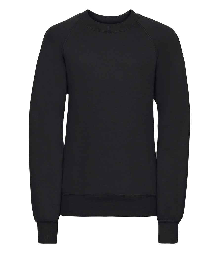 Russell Athletic Kids Raglan Sweatshirt - 762B - Black - Customisable Sweatshirt