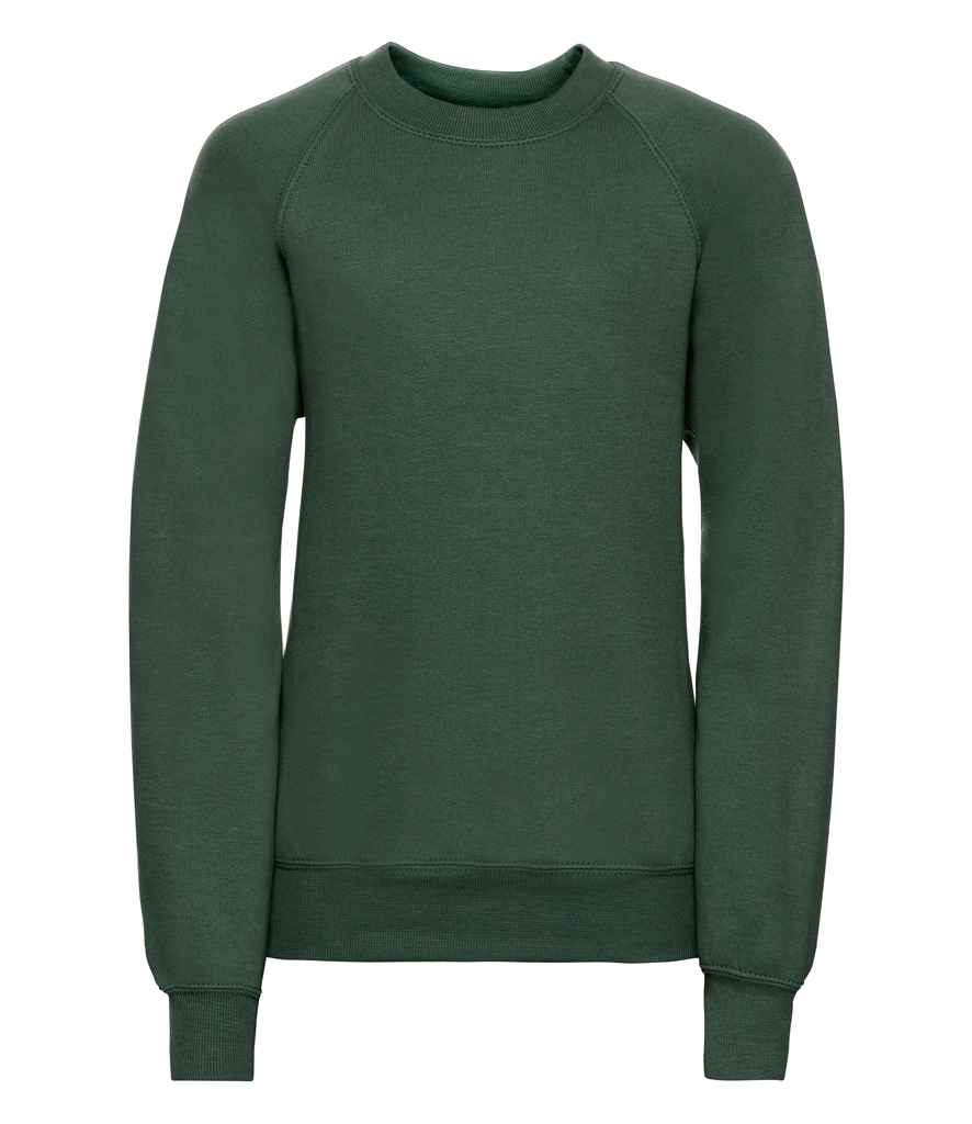 Russell Athletic Kids Raglan Sweatshirt - 762B - Bottle Green - Customisable Sweatshirt