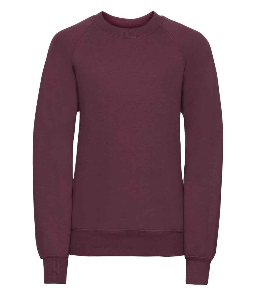 Russell Athletic Kids Raglan Sweatshirt - 762B - Burgundy - Customisable Sweatshirt