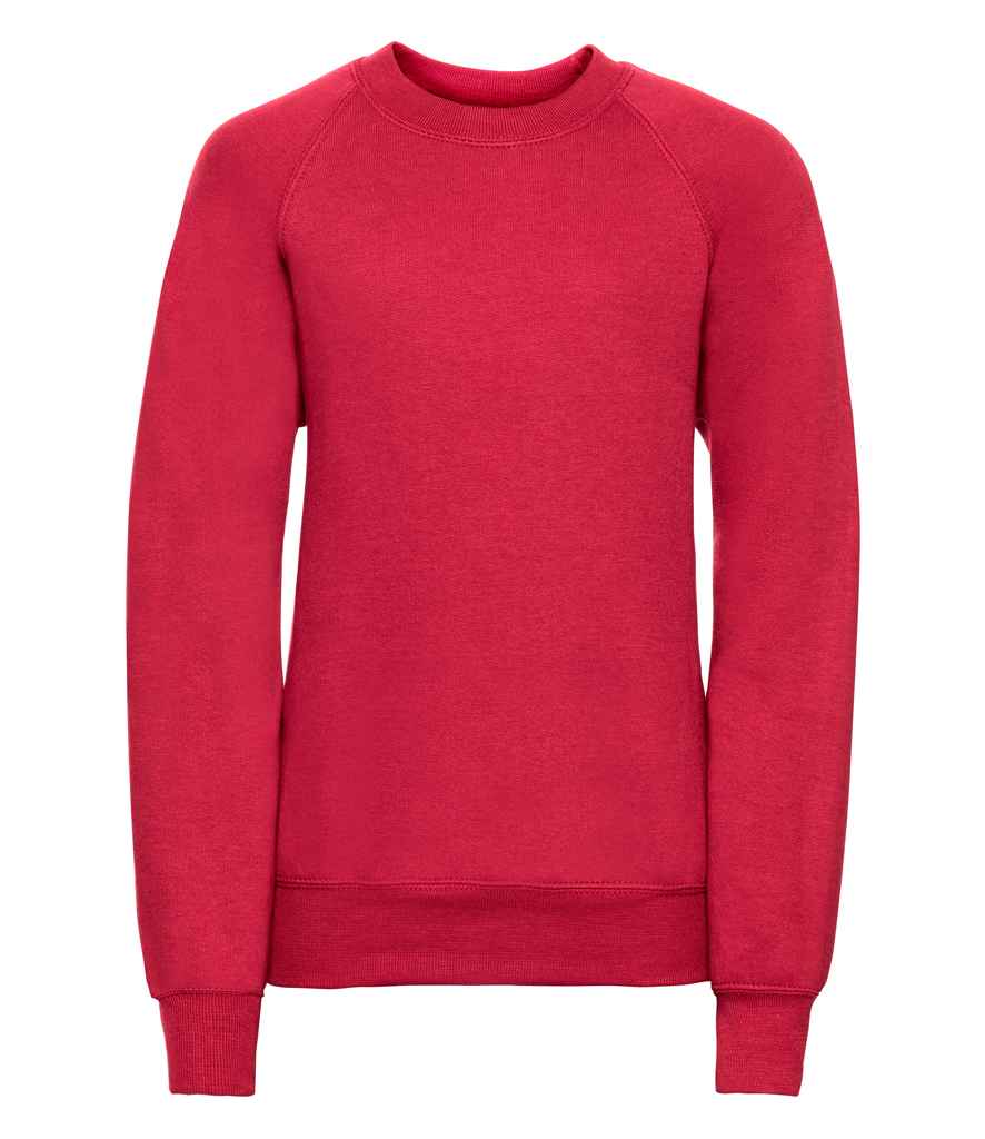 Russell Athletic Kids Raglan Sweatshirt - 762B - Classic Red - Customisable Sweatshirt