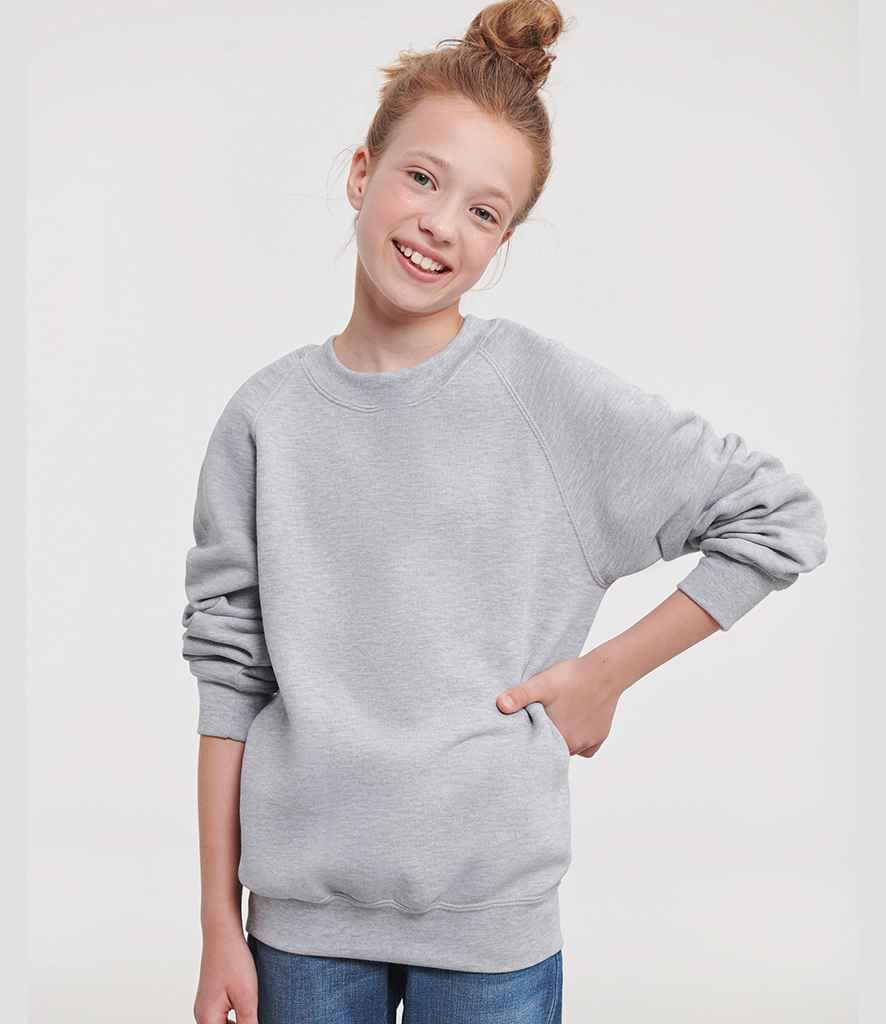 Russell Athletic Kids Raglan Sweatshirt - 762B - - Customisable Sweatshirt