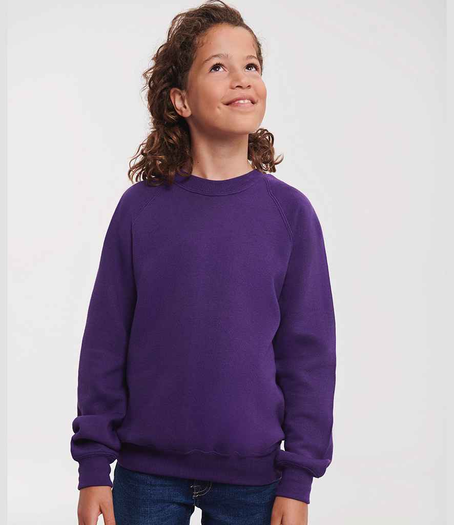 Russell Athletic Kids Raglan Sweatshirt - 762B - - Customisable Sweatshirt