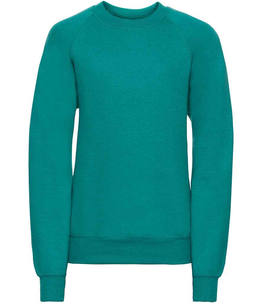 Russell Athletic Kids Raglan Sweatshirt - 762B - Winter Emerald - Customisable Sweatshirt