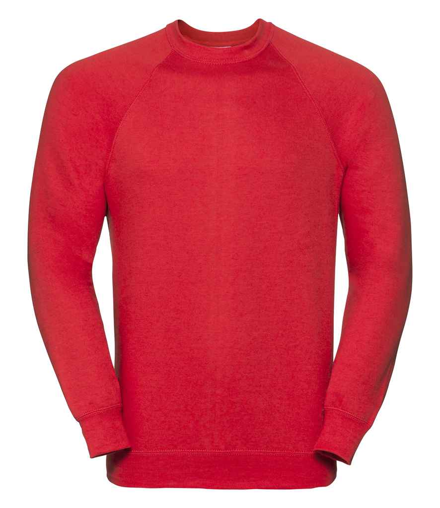Russell Athletic Raglan Sweatshirt - 762M - Bright Red - Customisable Sweatshirt