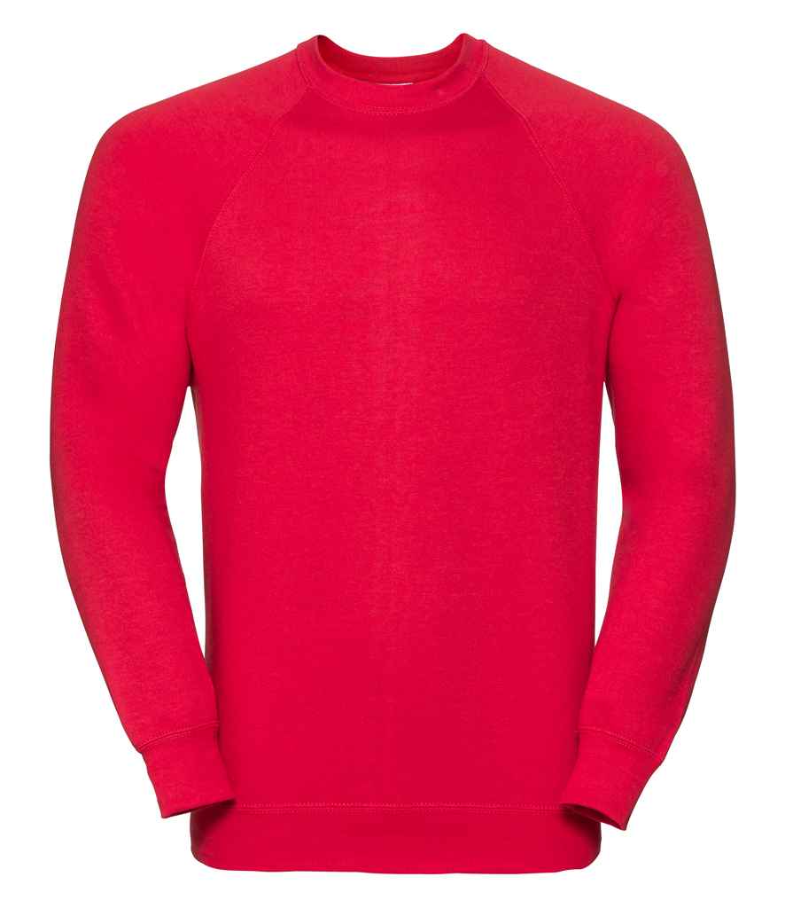 Russell Athletic Raglan Sweatshirt - 762M - Classic Red - Customisable Sweatshirt