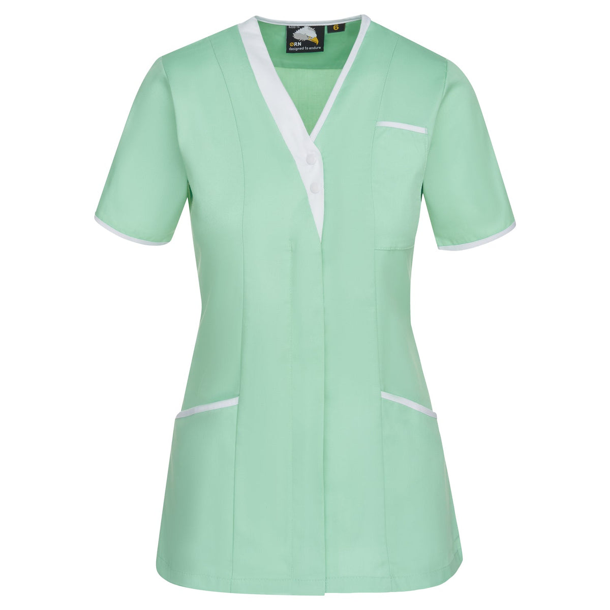 Tonia VNeck Tunic - 8200 - Eau De Nil - White - Customisable Healthcare