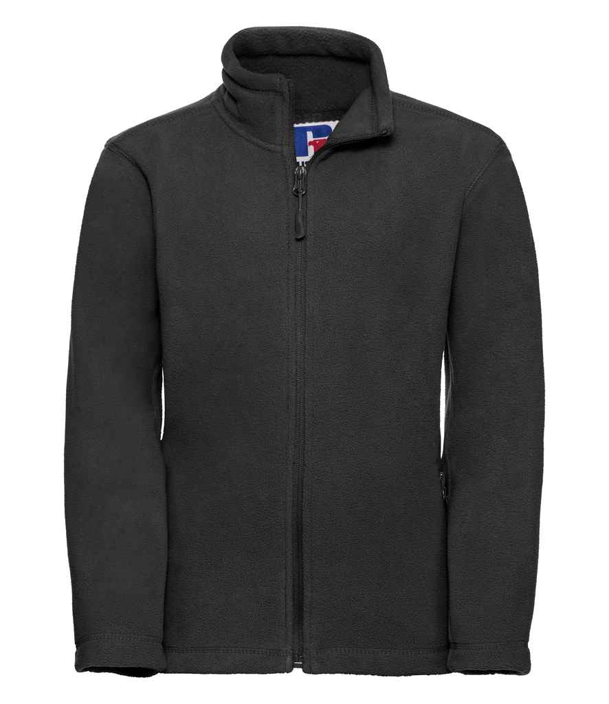 Russell Athletic Kids Outdoor Fleece Jacket - 870B - Black - Customisable Fleece