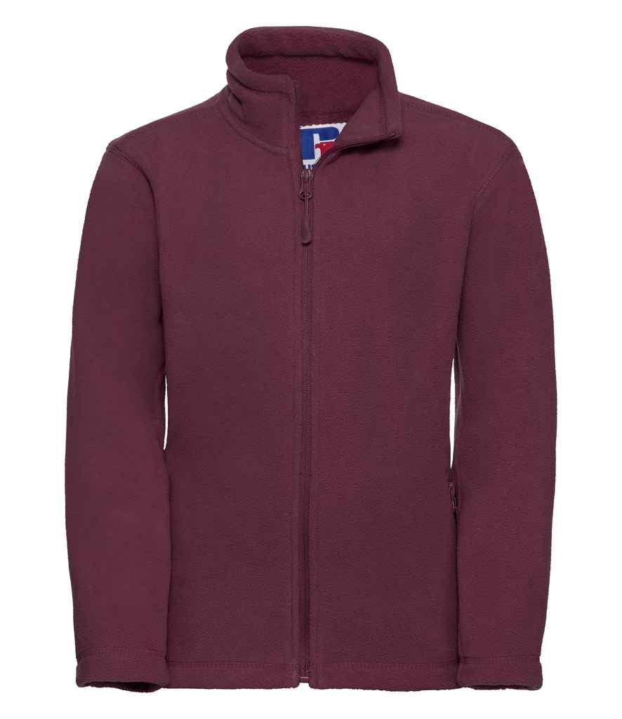 Russell Athletic Kids Outdoor Fleece Jacket - 870B - Burgundy - Customisable Fleece