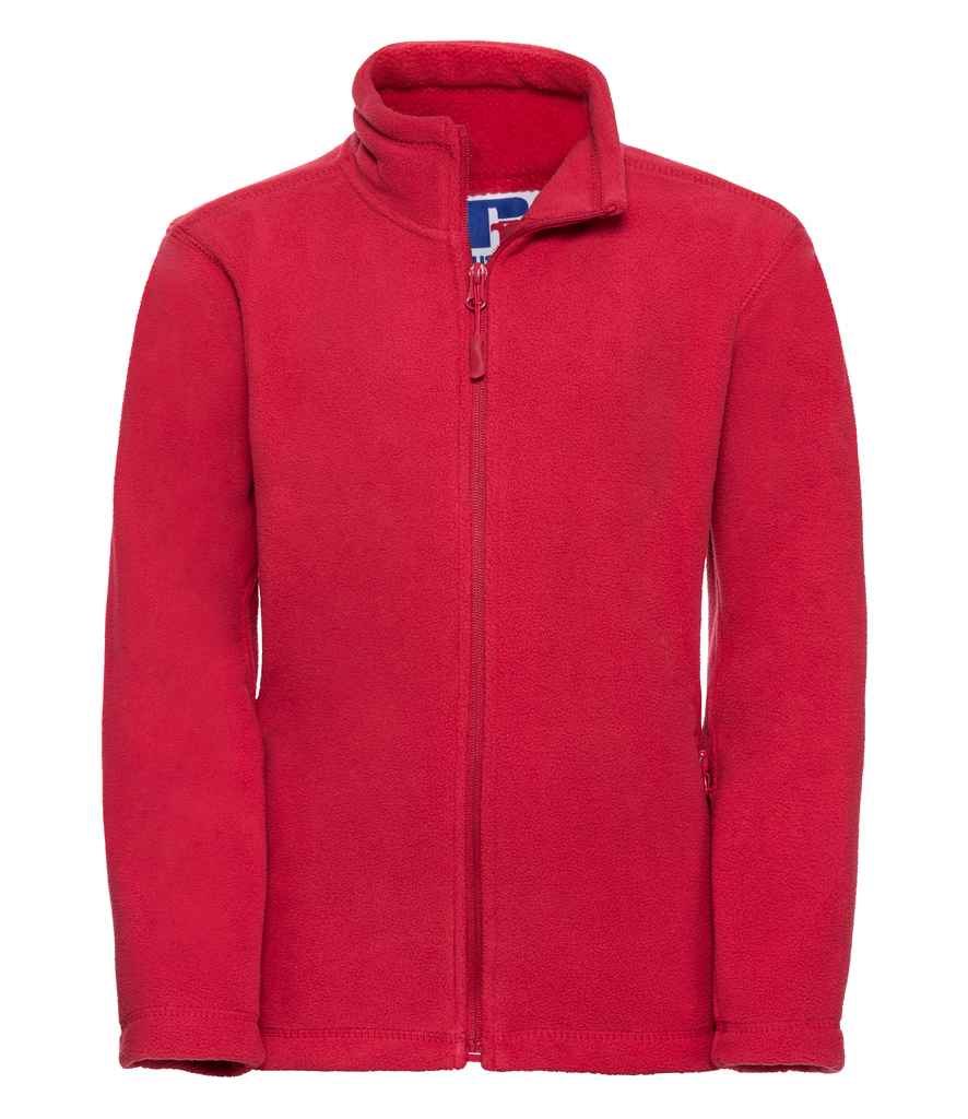 Russell Athletic Kids Outdoor Fleece Jacket - 870B - Classic Red - Customisable Fleece