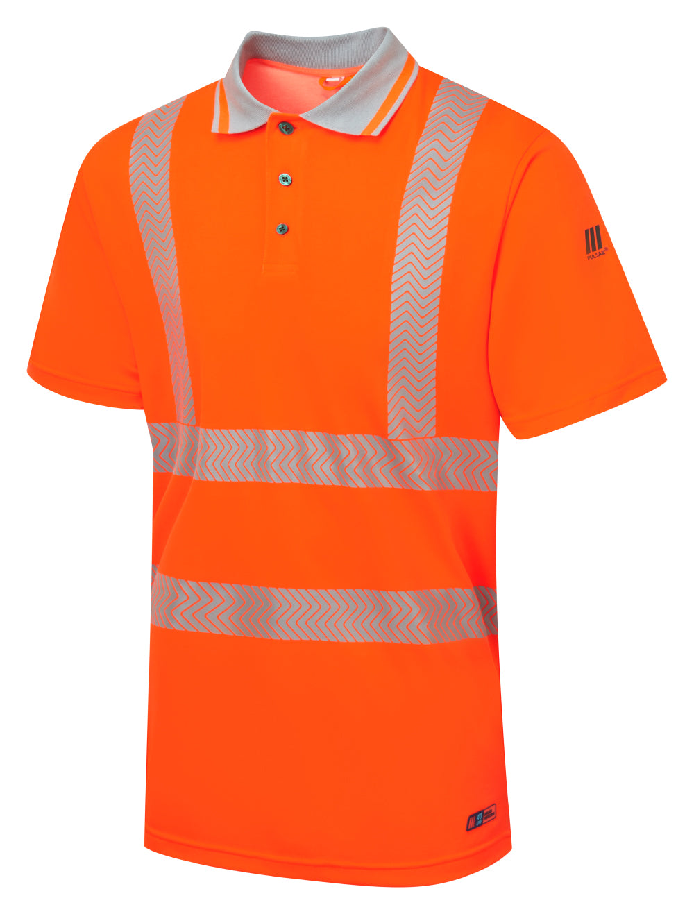 Short Sleeve Polo Shirt Orange Bamboo Content - LFE924 - - Customisable Polo Shirts