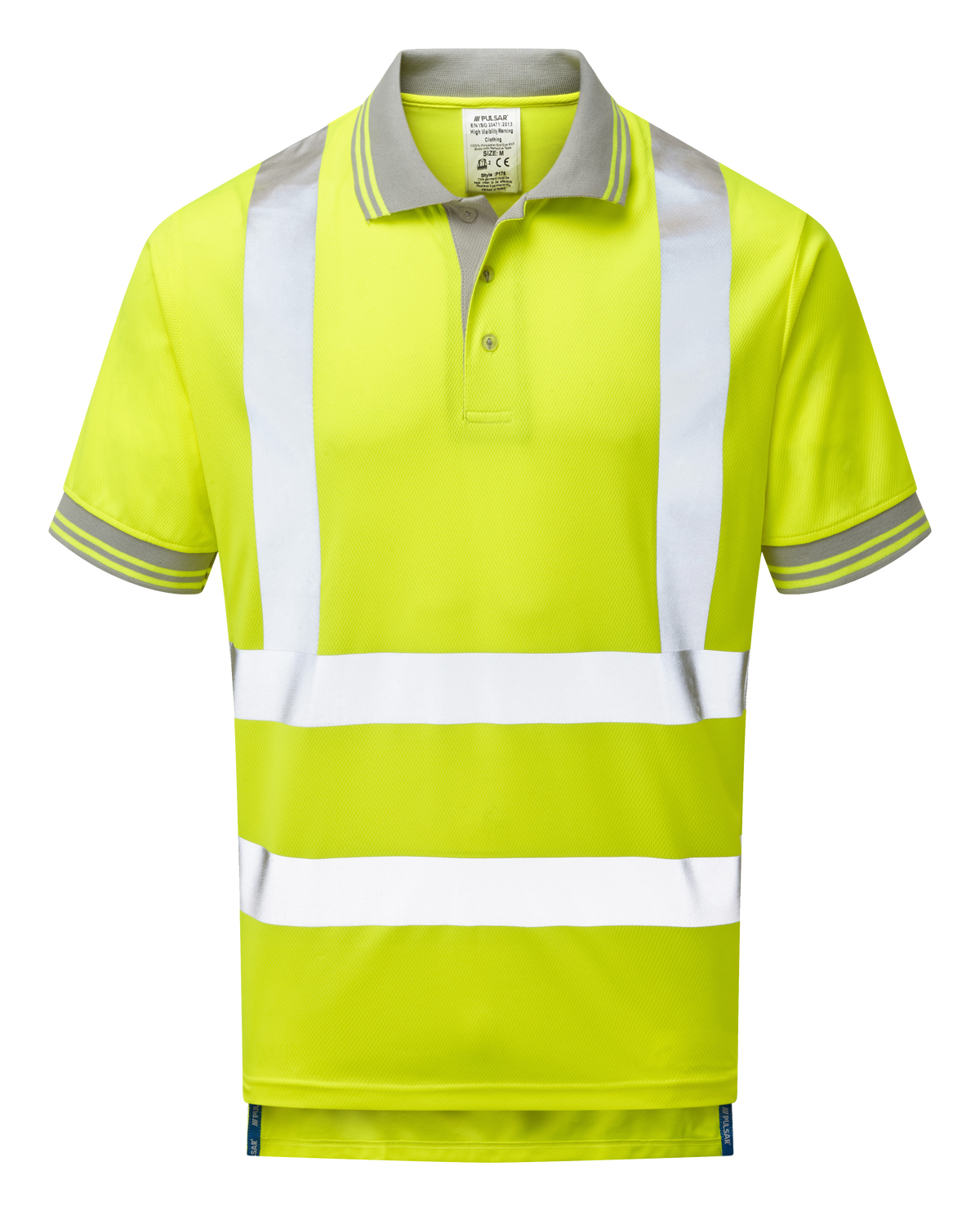 Short Sleeve Polo Shirt Yellow Recycled Content - P175 - - Customisable Polo Shirts