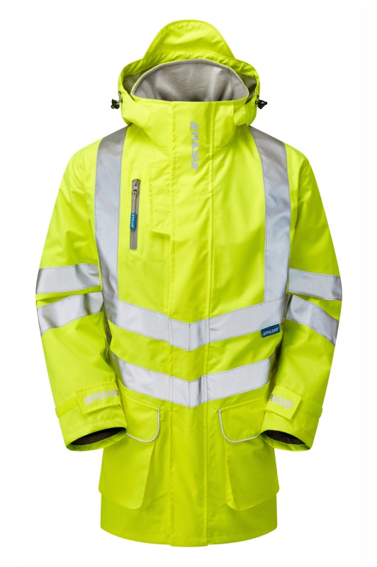 Mesh Lined Storm Coat Yellow Recycled Content - P421 - - Customisable Waterproof