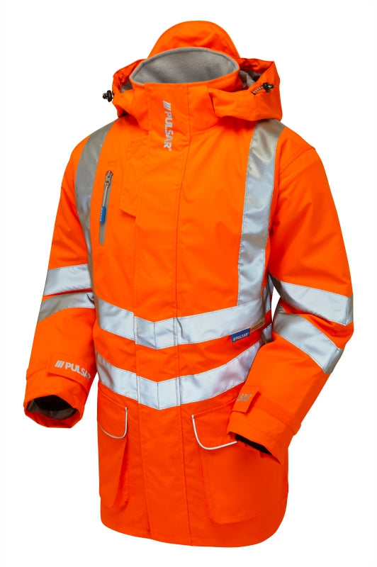 Mesh Lined Storm Coat Orange Recycled Content - PR499 - - Customisable Waterproof