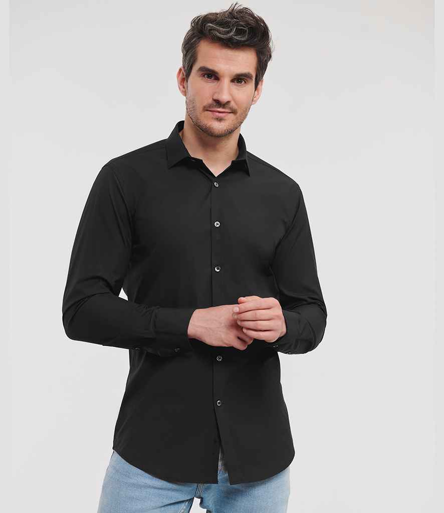 Russell Athletic Collection Long Sleeve Ultimate Stretch Shirt - 960M - - Customisable Shirt