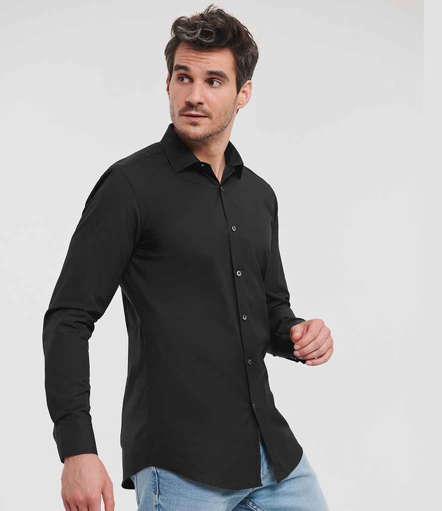 Russell Athletic Collection Long Sleeve Ultimate Stretch Shirt - 960M - - Customisable Shirt